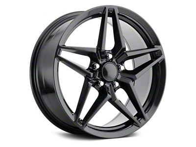 C7 ZR1 Replica Carbon Black Wheel; Front Only; 19x10 (06-13 Corvette C6 Grand Sport, Z06)