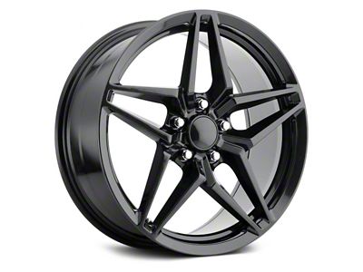 C7 ZR1 Replica Carbon Black Wheel; Front Only; 20x12; 59mm Offset (06-13 Corvette C6 Grand Sport, Z06)