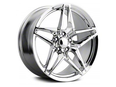 C7 ZR1 Replica Chrome Wheel; Rear Only; 18x9.5; 40mm Offset (97-04 Corvette C5)