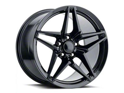 C7 ZR1 Replica Satin Black Wheel; Front Only; 20x12; 59mm Offset (06-13 Corvette C6 Grand Sport, Z06)