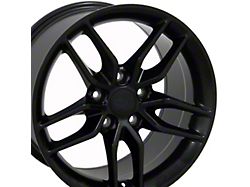 C7 ZR1 Style Gloss Black Wheel; Front Only; 17x9.5; 56mm Offset (97-04 Corvette C5)