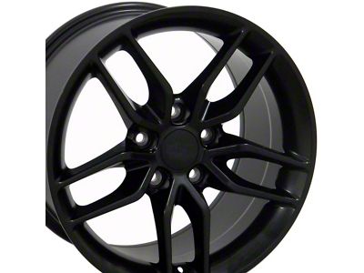 C7 ZR1 Style Gloss Black Wheel; Front Only; 17x9.5 (97-04 Corvette C5)