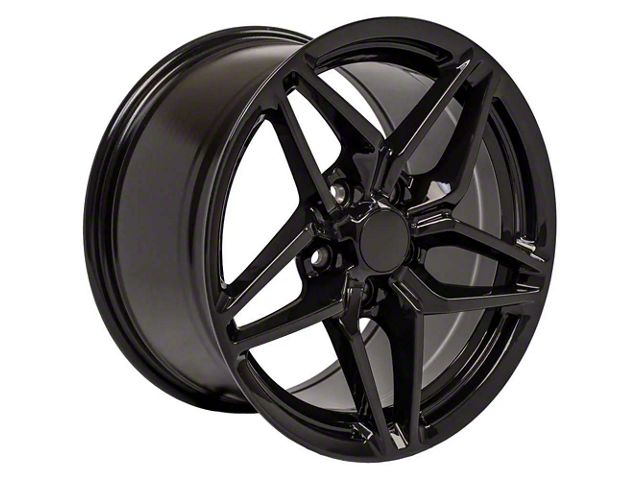 C7 ZR1 Style Gloss Black Wheel; Rear Only; 18x10.5 (97-04 Corvette C5)