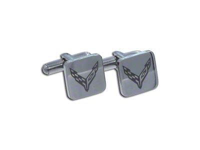 C8 Emblem Square Cufflinks; Polished