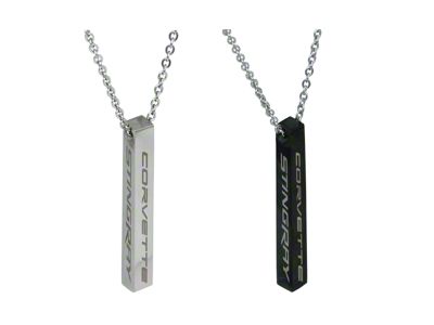 C8 Stingray Bar Necklace; Silver