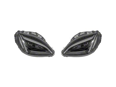 C8 Style Headlights; Black Housing; Smoked Lens (05-13 Corvette C6 w/ Factory HID Headlights)