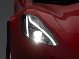 C8 Style Headlights; Black Housing; Smoked Lens (14-19 Corvette C7)