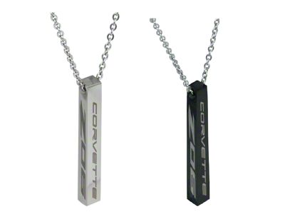 C8 Z06 Bar Necklace; Black