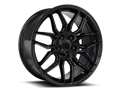 C8 ZO6 Replica Gloss Black Wheel; Front Only; 19x8.5; 38mm Offset (20-25 Corvette C8 Stingray)