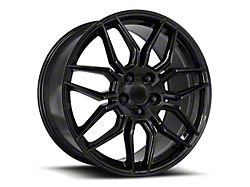 C8 ZO6 Replica Gloss Black Wheel; Rear Only; 20x10; 79mm Offset (14-19 Corvette C7 Stingray)
