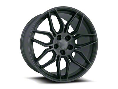 C8 ZO6 Replica Satin Titanium Grey Machine Face Wheel; Rear Only; 20x11; 52mm Offset (20-25 Corvette C8 Stingray)