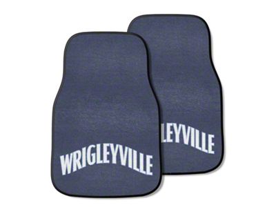 Carpet Front Floor Mats with Chicago Cubs City Connect Logo; Blue (Universal; Some Adaptation May Be Required)