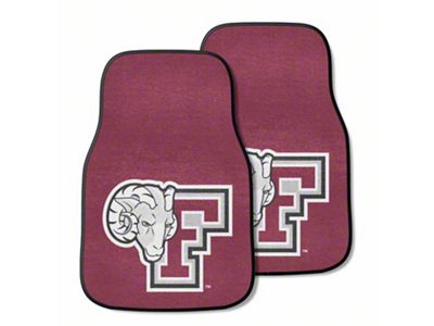 Carpet Front Floor Mats with Fordham University Ram Head Logo; Maroon (Universal; Some Adaptation May Be Required)
