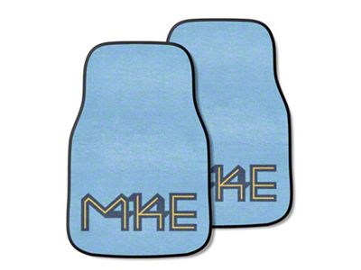 Carpet Front Floor Mats with Milwaukee Brewers City Connect Logo; Blue (Universal; Some Adaptation May Be Required)