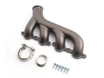Cast Iron Exhaust Manifold with V-Band Clamp; Driver Side; Raw (02-12 Corvette C5 & C6)
