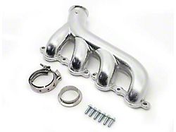 Cast Iron Exhaust Manifold with V-Band Clamp; Passenger Side; Ceramic Silver (02-12 Corvette C5 & C6)