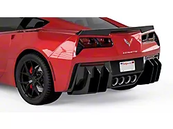Centa Rear Diffuser Add-on Fins; Matte Black (14-19 Corvette C7)