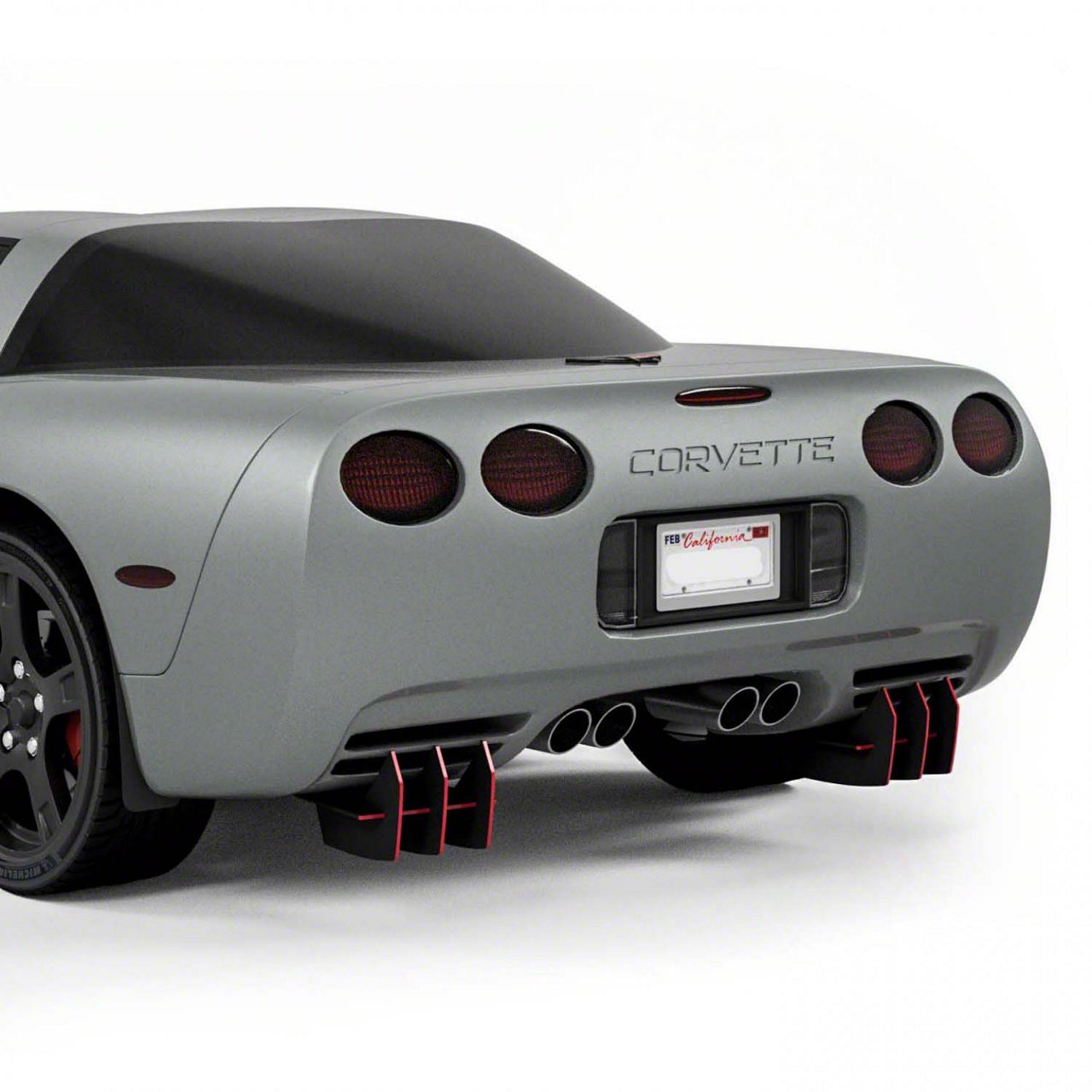 Corvette Centa VR2 Rear Diffuser; Matte Black Vinyl (9704 Corvette C5