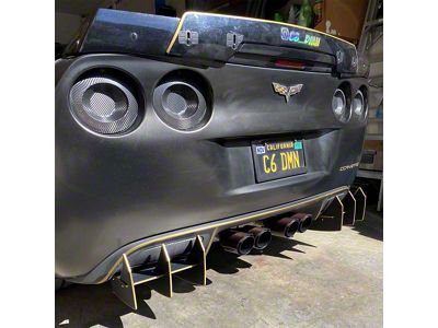 Centa VR2 Rear Diffuser; Satin Black Ice Vinyl (05-13 Corvette C6)