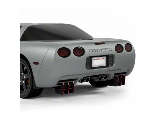 Corvette Centa VR2 Rear Diffuser; Satin Black Ice Vinyl (97-04 Corvette ...
