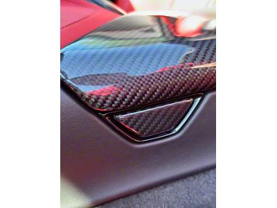Center Console Button Cover; Carbon Fiber (20-25 Corvette C8)