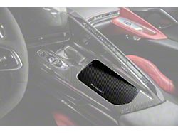 Center Console Cup Holder Cover; Carbon Fiber (20-25 Corvette C8)
