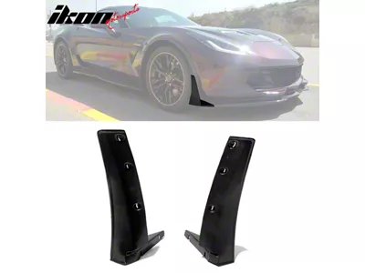 Chin Spoiler Lip Splitter Winglets; Unpainted (14-19 Corvette C7, Excluding ZR1)