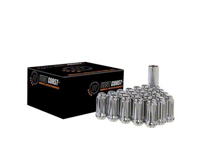 Chrome Acorn Spline Lug Nuts; M14x1.5; Set of 20 (20-25 Corvette C8)