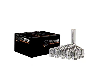 Chrome Open Acorn Spline ET Lug Nuts; M12x1.5; Set of 24 (97-19 Corvette C5, C6 & C7)