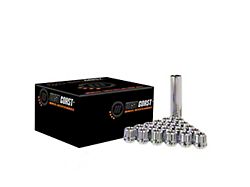 Chrome Open Acorn Spline Lug Nuts for Aftermarket Wheels; M14x1.5; Set of 20 (20-26 Corvette C8)
