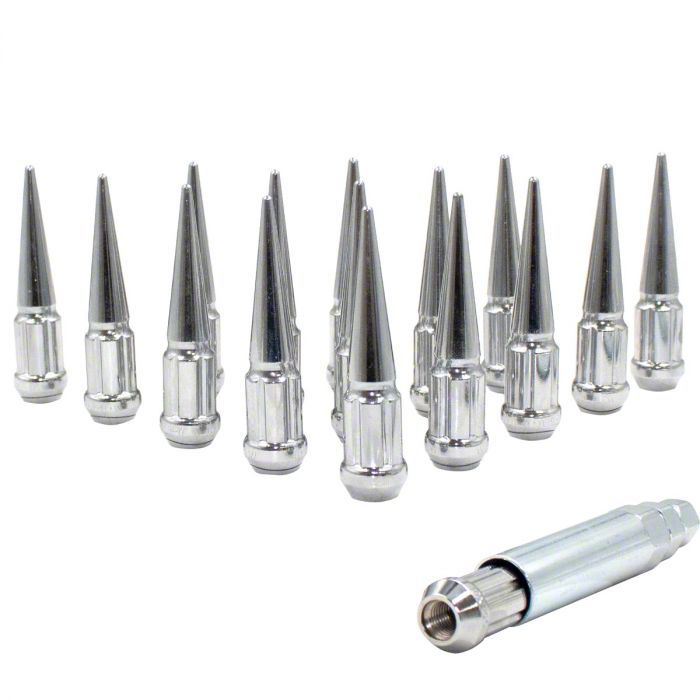 Corvette Chrome Spike Lug Nut Kit; 12mm x 1.5; Set of 20 (9719
