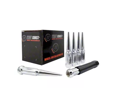 Chrome Spike Lug Nuts; M12x1.5; Set of 24 (97-19 Corvette C5, C6 & C7)