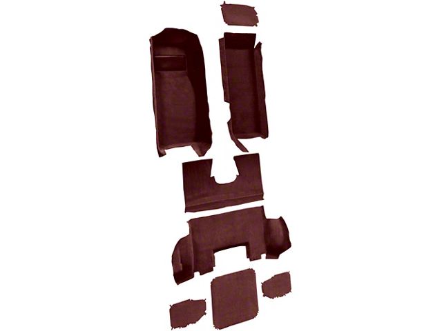 Complete Cutpile Molded Carpet; Claret/Oxblood (97-04 Corvette C5 Coupe)