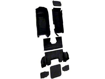 Complete Cutpile Molded Carpet with Heel Pad; Black (97-04 Corvette C5 Coupe)