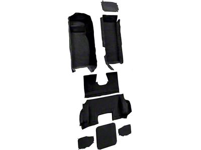 Complete Cutpile Molded Carpet with Heel Pad; Black (98-00 Corvette C5)