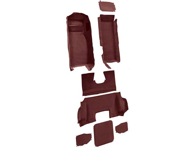 Complete Cutpile Molded Carpet with Heel Pad; Claret/Oxblood (98-00 Corvette C5)