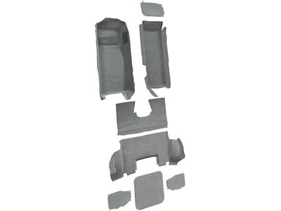 Complete Cutpile Molded Carpet with Heel Pad; Medium Gray/Pewter (97-04 Corvette C5 Coupe)