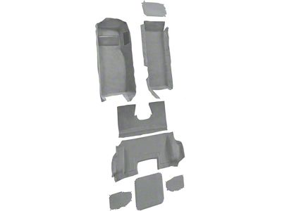Complete Cutpile Molded Carpet with Heel Pad; Medium Gray/Pewter (98-00 Corvette C5)