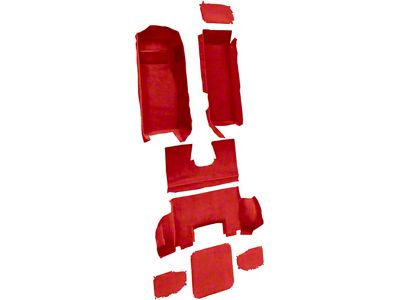 Complete Cutpile Molded Carpet with Heel Pad; Torch Red (97-04 Corvette C5 Coupe)