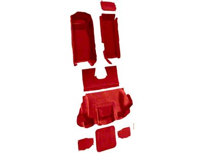 Complete Cutpile Molded Carpet with Heel Pad; Torch Red (01-04 Corvette C5)