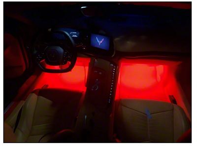 Complete Interior LED Lighting Kit; Red (20-25 Corvette C8)