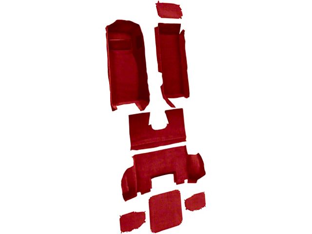 Complete Truvette Molded Carpet; Torch Red (97-04 Corvette C5 Coupe)