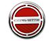 Corvette Style Fluid Cap Covers; Red Carbon Fiber (14-19 Corvette C7 w/ Automatic Transmission)