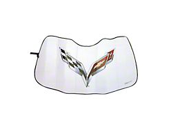 Custom Fit Sunshade with Flag Logo (14-19 Corvette C7)