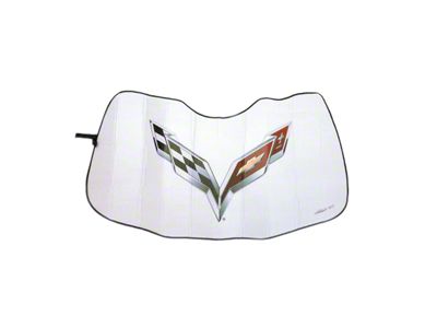 Custom Fit Sunshade with Flag Logo (14-19 Corvette C7)