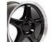 CV01 Black with Machined Lip Wheel; Front Only; 17x9.5 (97-04 Corvette C5)