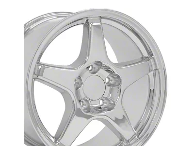 CV01 Chrome Wheel; Front Only; 17x9.5; 56mm Offset (97-04 Corvette C5)