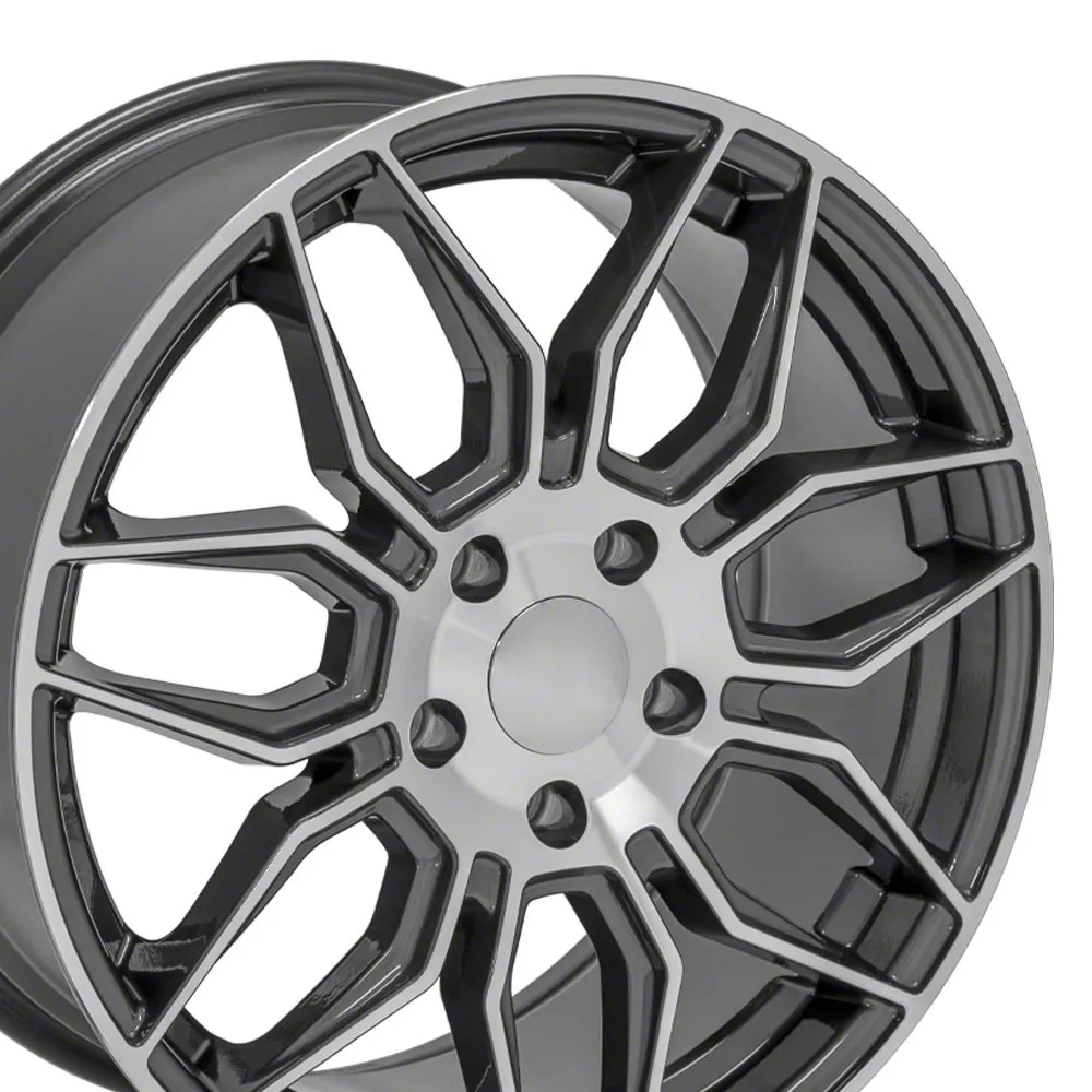 Corvette CV03C Gunmetal Machined Wheel; Front Only; 18x8.5; 56mm