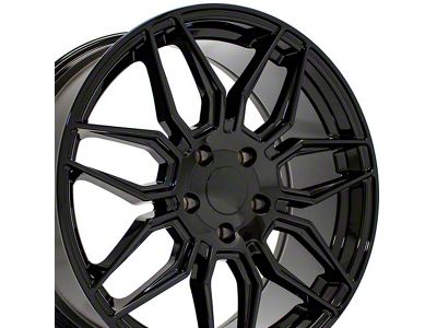 CV03D Gloss Black Wheel; Front Only; 19x8.5; 52mm Offset (20-25 Corvette C8 Stingray)