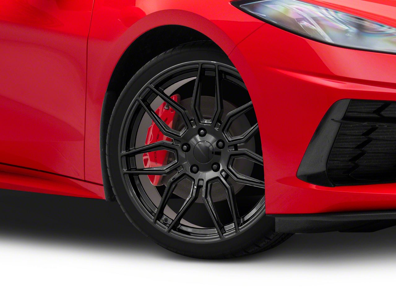 Corvette CV03D Replica Gloss Black Wheel; Front Only; 19x8.5
